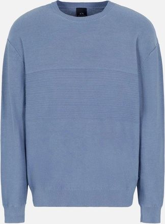 A|X Armani Exchange Mens Armani Exchange Ribbed Pullover Flint Stone - Blue - Size: 40