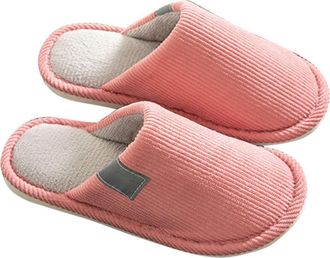 Generic Mens Womens Slippers Slip-On House Indoor Plush Fleece Slippers Couples Soft Sole Warm Winter Casual Footwear Home Shoes Lightweight Comfortable size 