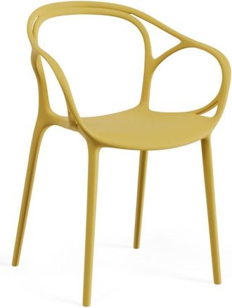 Koketto Home Silla en polipropileno mostaza con reposabrazos