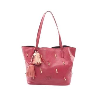Loewe Pre-owned Anagram Nappa Leder Limited Tote Tas - Dames - Vintage Shopper - Rood - ONE Size - Leer - Vintage