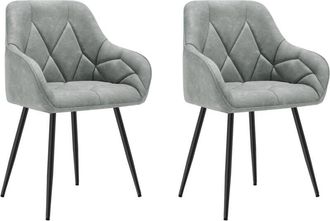 Woltu Set of 2x Faux Leather Dining Chairs Accent home & restaurants Grey - Woltu