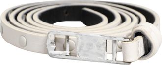 Costume National Mens Leather With Silver Buckle Belt White