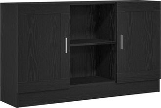 vidaXL Vitrina Roble Negro 120 x 30,5 x 70 cm Madera contrachapada vidaXL