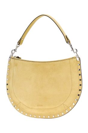 Isabel Marant Womens Pastel Yellow Suede Oskan Shoulder Bag Straw Borse A Tracolla