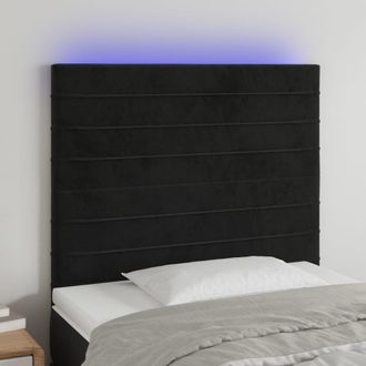 vidaXL Cabecero Con Luces Led Terciopelo Negro 100x5x118/128 Cm Vidaxl