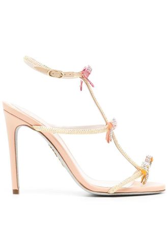 Rene Caovilla Caterina 100mm leather sandals - Neutrals