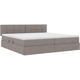 vidaXL Storage Bed with Mattress Taupe 200 x 200 cm Engineered Wood vidaXL