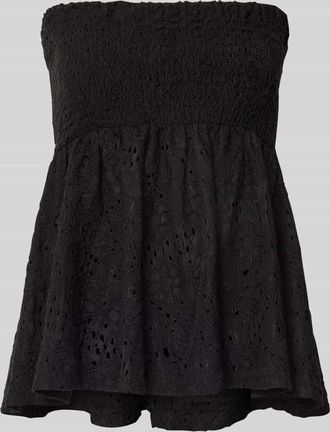 Only Regular Fit Top mit Lochspitze Modell LLUZ in Black, Größe XL