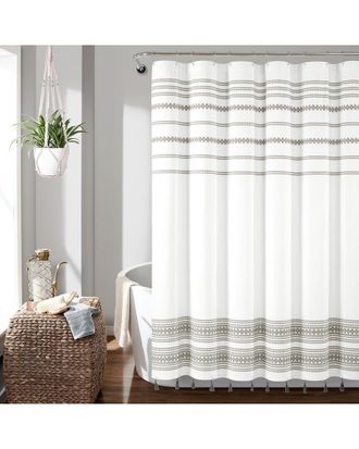Lush D&eacute;cor Breezy Chic Tassel Jacquard Cotton Blend Shower Curtain