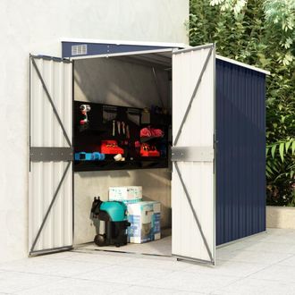 Berkfield Home Wall-mounted Garden Shed Anthracite 118x194x178 cm Steel in Black | Size: 118 x 194 x 178 cm