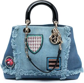 Dior Pre-owned Dior Denim Patch D Light Satchel 01-RU-0115