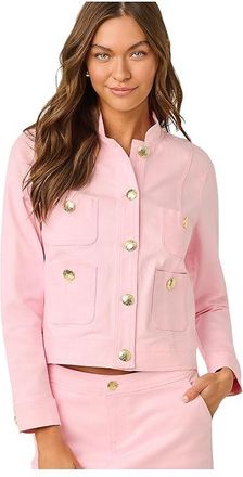 Lilly Pulitzer Sherpa Denim Jacket Womens Jacket Pink Muse : XXS, Cotton/Denim/Elastane