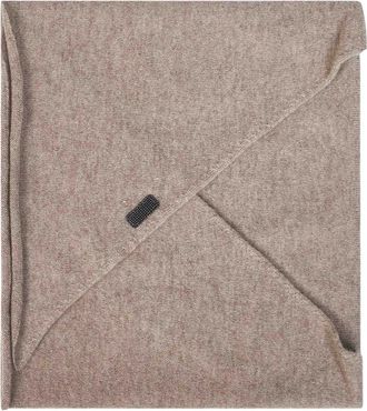 Brunello Cucinelli Accessoires, Dames, Bruin, ONE Size, Kasjmier, Driehoekige Sjaal