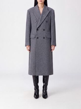 Dunst Cappotto lungo doppiopetto in lana e cashmere con rever a lancia