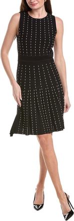 Anne Klein Pinstripe Pleated Sweaterdress