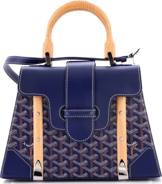Goyard Saigon Top Handle Bag Coated Canvas with Leather PM