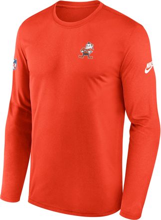 Nike Cleveland Browns Alt Legend Small Logo Nike Mens Dri-FIT NFL Long-Sleeve T-Shirt in Orange | 02TJ89LQ93-UE8