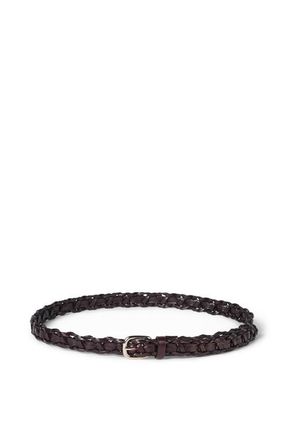 Brunello Cucinelli Braided leather belt in Burgundy at Nordstrom, Size 105