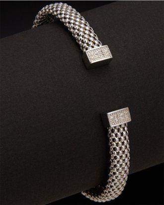 Meshmerise 18K Over Silver 0.12 Ct. Tw. Diamond Bangle Bracelet