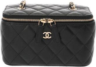 Chanel Black Grained Calfskin Vanity Bag (Pre-Owned)