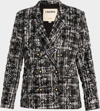 L'agence Colin Sequined Tweed Blazer