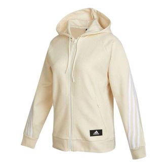 adidas (WMNS) adidas Future Icons 3-Stripes Hooded Track Top White HE1660