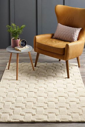 Origin Store Basketweave 3D Rug in Ivory | Size: 120 cm x 170 cm