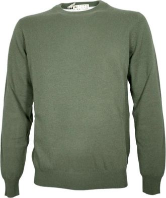 Cashmere Company Girocollo - Heren - Ronde hals truien - Groen - M - Wol - Truien & Vesten