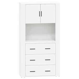 vidaXL Aparador Alto Madera Contrachapada Blanco Vidaxl