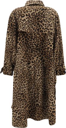 Ella Womens Batwing Sleeve Trench Coat Animalier Cotton; Elastane