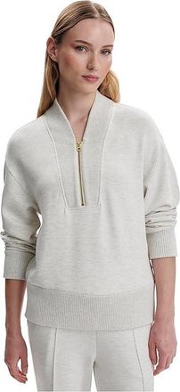 Varley Sally Half Zip Sweat Womens Sweatshirt Ivory Marl : XXS, Elastane/Polyester/Viscose