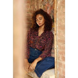 La petite &eacute;toile Blouse met V-hals en bloemenprint BLOEME