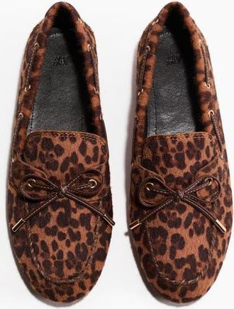 H&M Deck Shoes in Brown/leopard Print at Nordstrom, Size 10