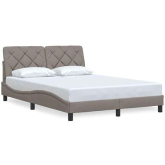 vidaXL Cama Sin Colch&oacute;n Tela Gris Taupe 140x200 Cm Vidaxl