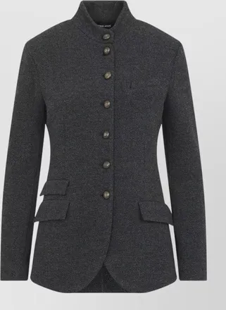 Giorgio Armani herringbone single-breasted blazer