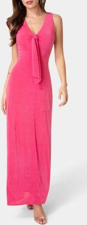 Bebe Tie Cutout Sleeveless Maxi Dress in Fuchsia at Nordstrom Rack, Size X-Large