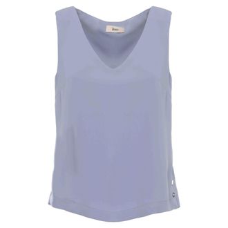 Herno Sleeveless Tops, female, Blue, Size: XL V-neck Top