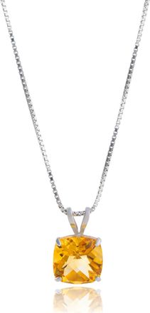 MAX + STONE 925 Sterling Silver or 14k Gold 8mm Cushion Cut Gemstone Pendent Necklace