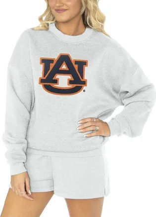Gameday Couture Womens Gameday Couture Ash Auburn Tigers Team Effort Pullover Sweatshirt & Shorts Sleep Set at Nordstrom, Size Xx-Large