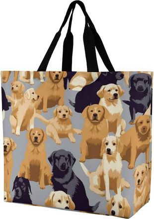 Generic Dog Pattern Shopper Bag Reusable Tote Bag Durable Handbags For Casual Work Camping
