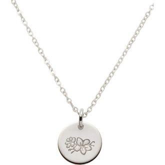 Made by Mary March Birth Flower Necklace in Silver at Nordstrom, Size Medium