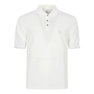 Brunello Cucinelli Brunello Cucinelli, Polo Shirts, male, Beige, Size: XL Logo Piqu&eacute; Polo Shirt