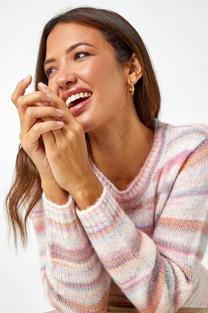 Roman Wool Blend Striped Stretch Jumper