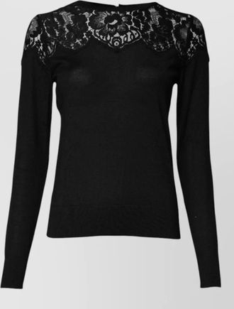 Dolce & Gabbana cashmere silk lace-trim jumper
