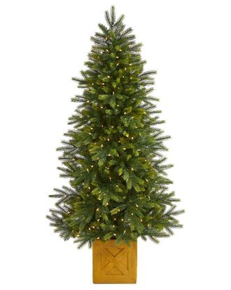 Nearly Natural 6Ft. Manchester Fir Artificial Christmas Tree In Decorative Planter