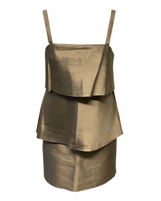 Moschino Ruffled Dress in Beige Silk