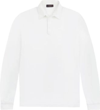 Zanone long-sleeve polo shirt - men - Cotton - 54 - White