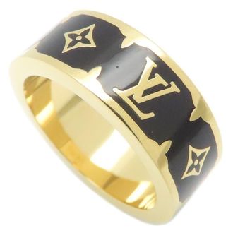 Louis Vuitton Gold Black Gold Plating Band Ring (Pre-Owned)