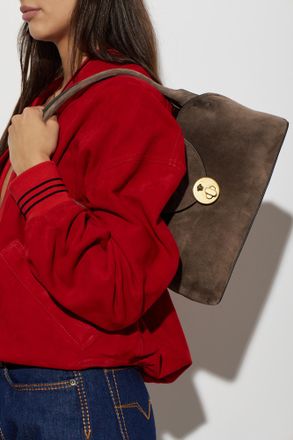 Versace Vivian Small Suede Bag, Womens, Brown