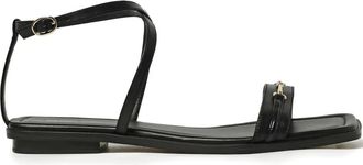 Michael Michael Kors buckle-fastening crisscross sandals - women - Leather/Leather/Leather - 10 - Black